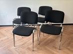 Black Stacking Conference Chairs - Set of 4, Ophalen, Gebruikt