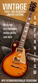 NIEUW VINTAGE V100-TSB REISSUED TOBACCO SUNBURST, Muziek en Instrumenten, Ophalen of Verzenden, Nieuw, Solid body, Overige merken