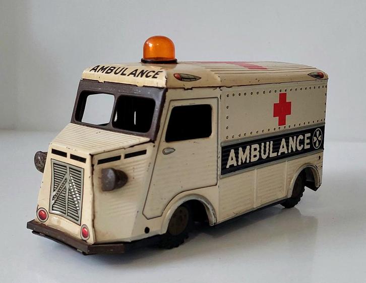 Oud Blikken Speelgoed Aoshin Japan Citroën HY Ambulance, Antiek en Kunst, Antiek | Speelgoed, Verzenden