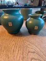 2 Prosman vazen - Blauwgroen - Vintage aardewerk, Ophalen of Verzenden