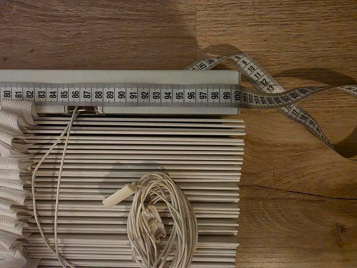 witte houten jaloezie, Huis en Inrichting, Stoffering | Gordijnen en Lamellen, Gebruikt, 200 cm of meer, Ophalen of Verzenden