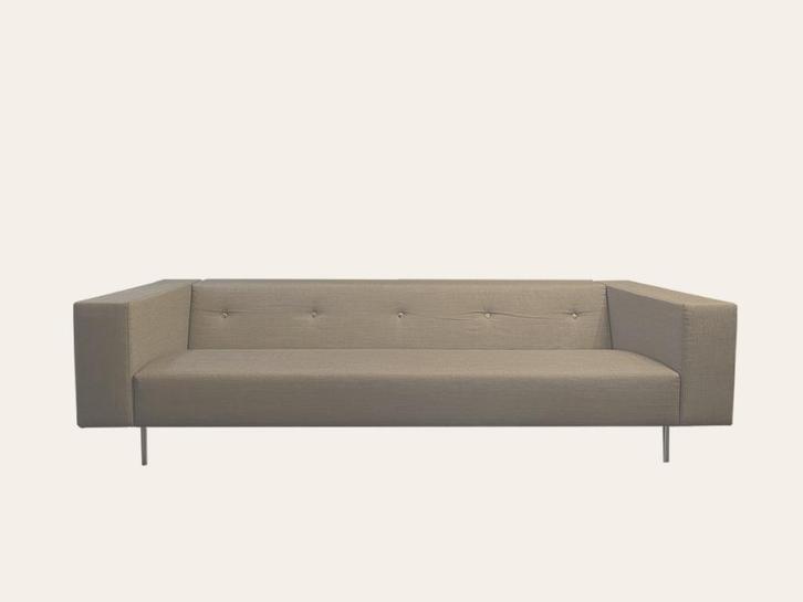 Moooi Bottoni 3zits grijs bij TheReSales, Huis en Inrichting, Banken | Bankstellen, Zo goed als nieuw, Rechte bank, Driepersoons