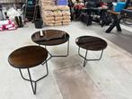 Salontafel 3 delen, Huis en Inrichting, Gebruikt, Rond, 55 tot 75 cm, Glas