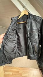 Stoere Leren Jas - Kalfsleer Maat: S - Biker Look, Verzenden, Gedragen, Maat 48/50 (M), Zwart