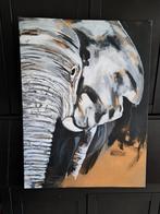 Olifant Handgeschilderd doek ( schilderij ), Antiek en Kunst, Kunst | Schilderijen | Modern, Ophalen of Verzenden