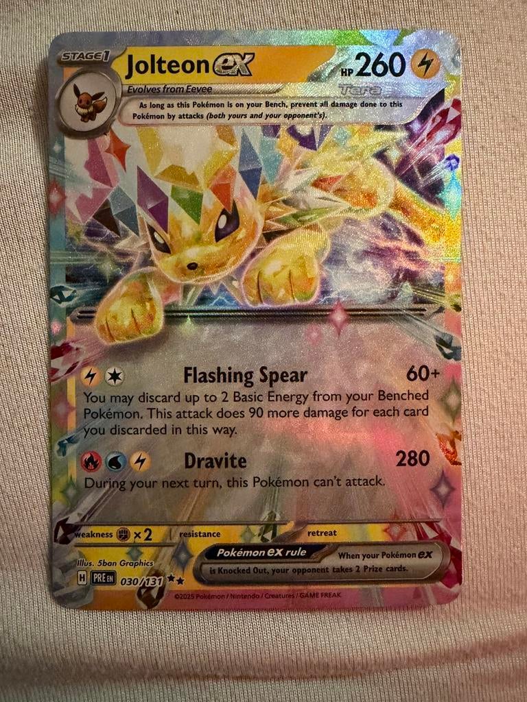 Jolteon ex 2025 Pokemon Prismatic Evolutions 030/131, Ophalen of Verzenden, Zo goed als nieuw