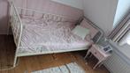 Metalen bed 1 persoons, Ophalen, 85 tot 100 cm, Gebruikt, Matras