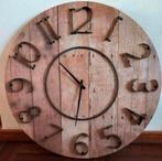 Grote 70cm rustieke industriele wandklok geldrop of mierlo, Ophalen of Verzenden, Zo goed als nieuw, Wandklok