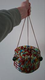Art Deco Boheemse jaren 20 30 plantenhanger spatterglas, Ophalen of Verzenden