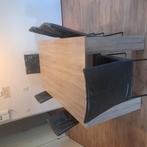 Eethoek met 6 leren stoelen 1.60 m x 90m . Hoogte 80 cm, Ophalen of Verzenden