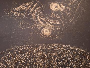 Originele Litho - Abstract Kunstwerk vogel beschikbaar voor biedingen