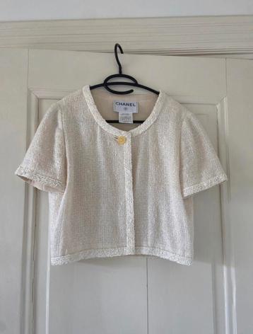 Vintage Chanel bolero jasje creme mt 40 (s) beschikbaar voor biedingen