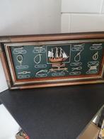 PRACHTIG OUD MARITIEM 3D DIORAMA 67X33 CM MOOIE STAAT, Gebruikt, Gebruiksvoorwerp, Motorboot of Zeilboot, Ophalen of Verzenden