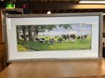 Aquarel Wiebe van der Zee ‘koeien’, Huis en Inrichting, Woonaccessoires | Schilderijen, Tekeningen en Foto's, Ophalen, Zo goed als nieuw