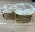 Salontafel set goud marmerlook eric kuster stijl 2024 SALE, Huis en Inrichting, Tafels | Kaptafels, Nieuw, Minder dan 100 cm, Ophalen of Verzenden