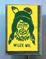 Wijze UIL groen/geel op aluminium indiaan speldje( U_463 ), Verzenden, Nieuw, Figuurtje, Speldje of Pin