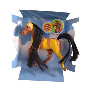 Little horse speelpaard camel bruin gevlekt zwart haar beschikbaar voor biedingen