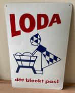 LODA bleekt, emaillen reclamebord, Verzamelen, Ophalen of Verzenden, Zo goed als nieuw, Reclamebord