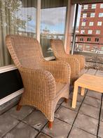Twee rieten tuinstoelen, gratis af te halen, Tuin en Terras, Tuinstoelen, Ophalen, Gebruikt, Rotan