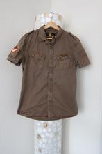 Superdry blouse overhemd bruin used look m super dry korte, Ophalen of Verzenden, Halswijdte 39/40 (M), Bruin, Zo goed als nieuw