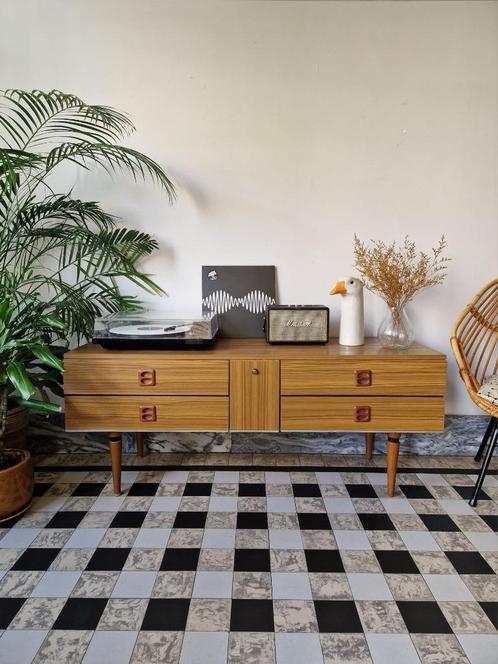 Vintage midcentury dressoir | platenspeler meubel | kast, Huis en Inrichting, Kasten | Televisiemeubels, Gebruikt, Minder dan 100 cm