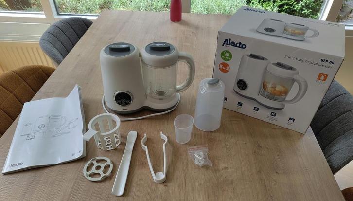 Alecto BFP-66 5-in-1 baby foodprocessor en flessenwarmer, Kinderen en Baby's, Babyvoeding en Toebehoren, Zo goed als nieuw, Flessen- of potjesverwarmer