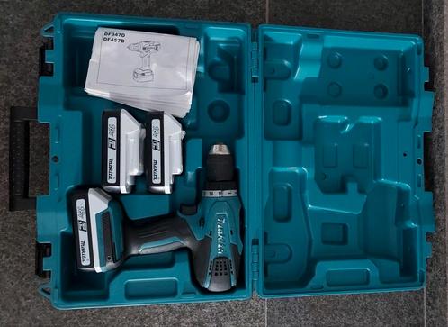 Makita DF457DWE accu schroefboor machine met 3 accu's, Doe-het-zelf en Verbouw, Gereedschap | Boormachines, Gebruikt, Boor- en Schroefmachine