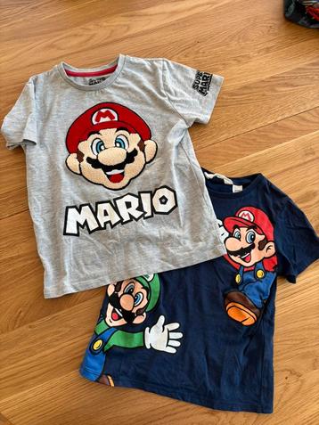 2 Mario-shirts 110/116 en 122 beschikbaar voor biedingen
