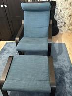 IKEA POÄNG Fauteuil met voetenbak, Huis en Inrichting, Fauteuils, Ophalen, Gebruikt, 75 tot 100 cm, 50 tot 75 cm