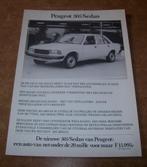 leaflet Peugeot 305 Sedan in basis-uitvoering, Overige merken, Ophalen of Verzenden, Zo goed als nieuw