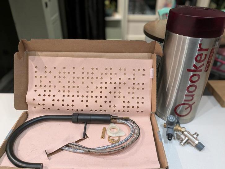 Quooker Fusion Zwart Round met Combi(+) boiler complete set, Huis en Inrichting, Keuken | Keukenelementen, Zo goed als nieuw, Minder dan 100 cm