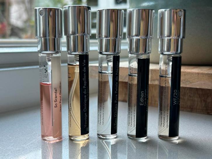 Parfumado Samples 5 st., Sieraden, Tassen en Uiterlijk, Uiterlijk | Parfum, Gebruikt, Ophalen of Verzenden