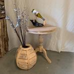 Ronde Teakhouten Wijntafel / bijzettafel - 60 cm - TTM Wonen, Www.ttmwonen.nl, Rond, Nieuw, Landelijk