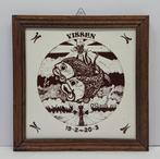 Wanddecoratie - Sterrenbeeld Vissen - Tegel in houten lijst, Ophalen, Gebruikt