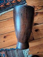Hoge houten Pot uit India handwerk, Ophalen of Verzenden