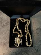 585/14k Gouden KoningsKetting met Scorpion Hanger 58cm, Ophalen, Met hanger, Zo goed als nieuw, Goud