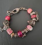 Bedels en kralen armband, Sieraden, Tassen en Uiterlijk, Ophalen of Verzenden, Zo goed als nieuw, Roze