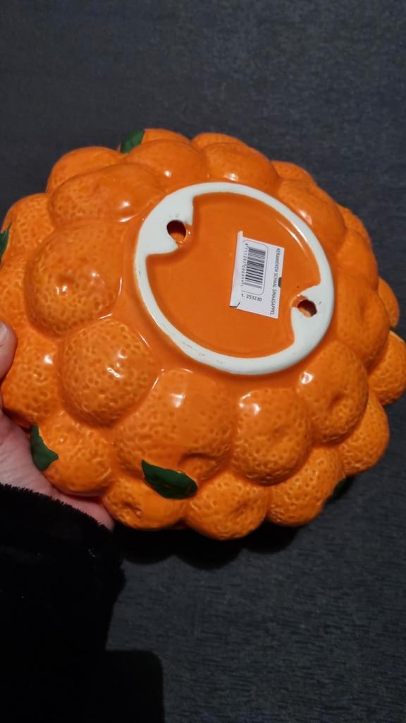 Oranje Schaal in de vorm van een Mandarijn - Nieuw, Antiek en Kunst, Antiek | Schalen, Ophalen of Verzenden