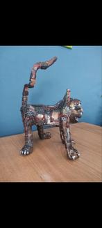 Steampunk Kat van Papier-maché en Klei hoog 35 cm breed 32 c, Ophalen