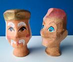Houten koppen /Poppenkastpoppen/Koning en Jan Klaasen, Ophalen of Verzenden, Gebruikt