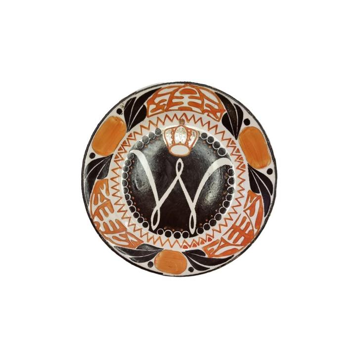 Bord van inhuldiging Wilhelmina 1898, Verzamelen, Koninklijk Huis en Royalty, Zo goed als nieuw, Servies, Nederland, Ophalen of Verzenden