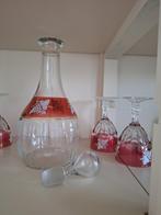Karaf met 5 wijnglazen, Antiek en Kunst, Antiek | Glas en Kristal, Ophalen