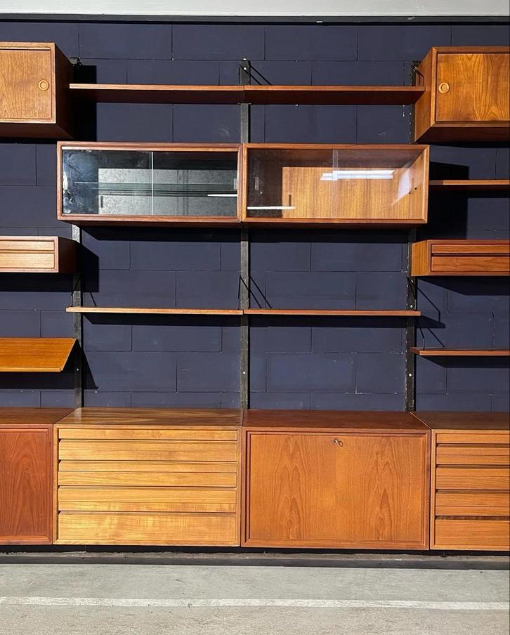 Poul Cadovius by Royal System vintage modulair wandsysteem, Huis en Inrichting, Kasten | Boekenkasten, Gebruikt, 200 cm of meer