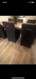 Grijze (donker) Stoffen Stoelen - Set van 6, Huis en Inrichting, Gebruikt, Bruin, Ophalen of Verzenden, Stof