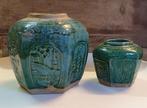 2 Antieke Chinese Shiwan gemberpotten, Antiek en Kunst, Antiek | Keramiek en Aardewerk, Ophalen of Verzenden