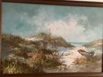 Olieverf Schilderij - strandgezicht op canvas - Weatherman, Antiek en Kunst, Ophalen