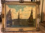 Groot Olie verf Schilderij Zeezicht, Antiek en Kunst, Ophalen of Verzenden