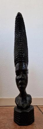 Afrikaans beeld Oba uit Benin ebbenhout, Antiek en Kunst, Kunst | Beelden en Houtsnijwerken, Ophalen of Verzenden