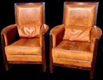 Twee klassieke schapenleren fauteuils + BEZORGING, Huis en Inrichting, Fauteuils, Gebruikt, Klassiek, Onbekend, 75 tot 100 cm