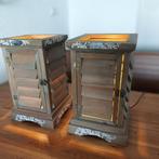 Houten nachtkastlampen set van 2, Antiek en Kunst, Antiek | Meubels | Kasten, Ophalen of Verzenden